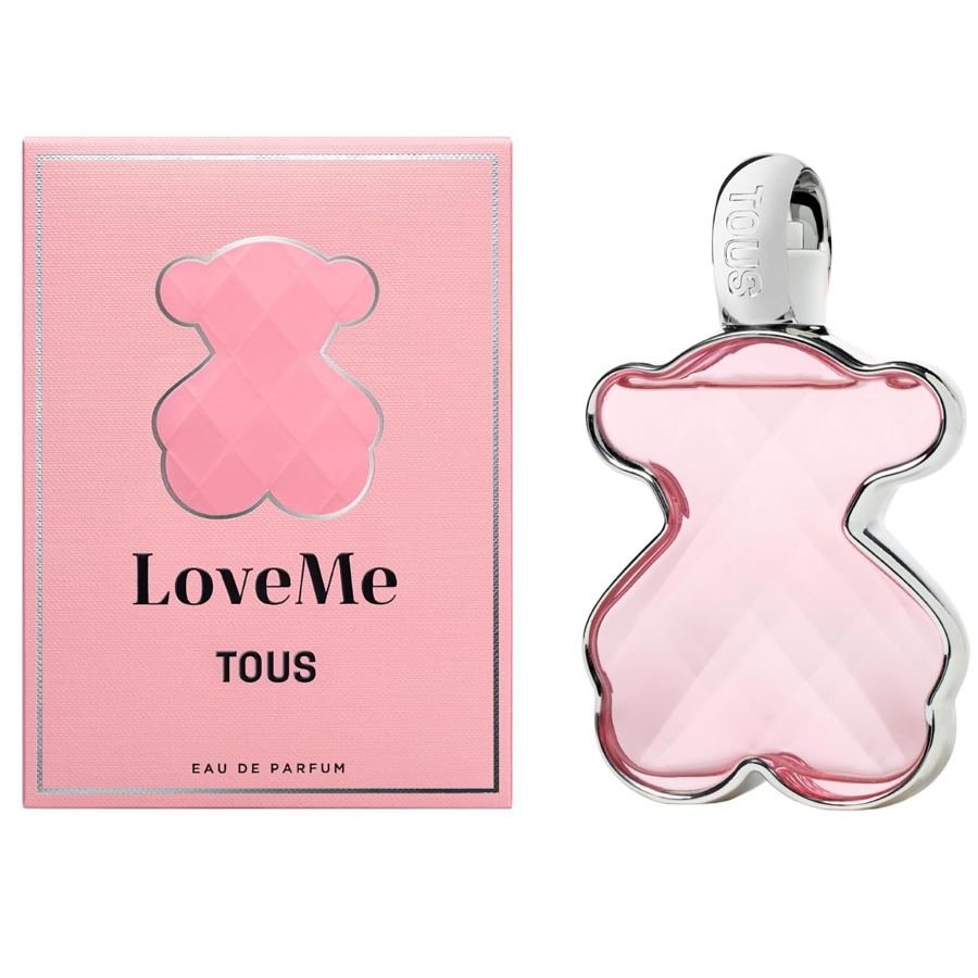 Perfume TOUS LoveMe para mujer en frasco rosa con forma de osito, una elegante idea de regalo para Navidad 2026. Copiar texto