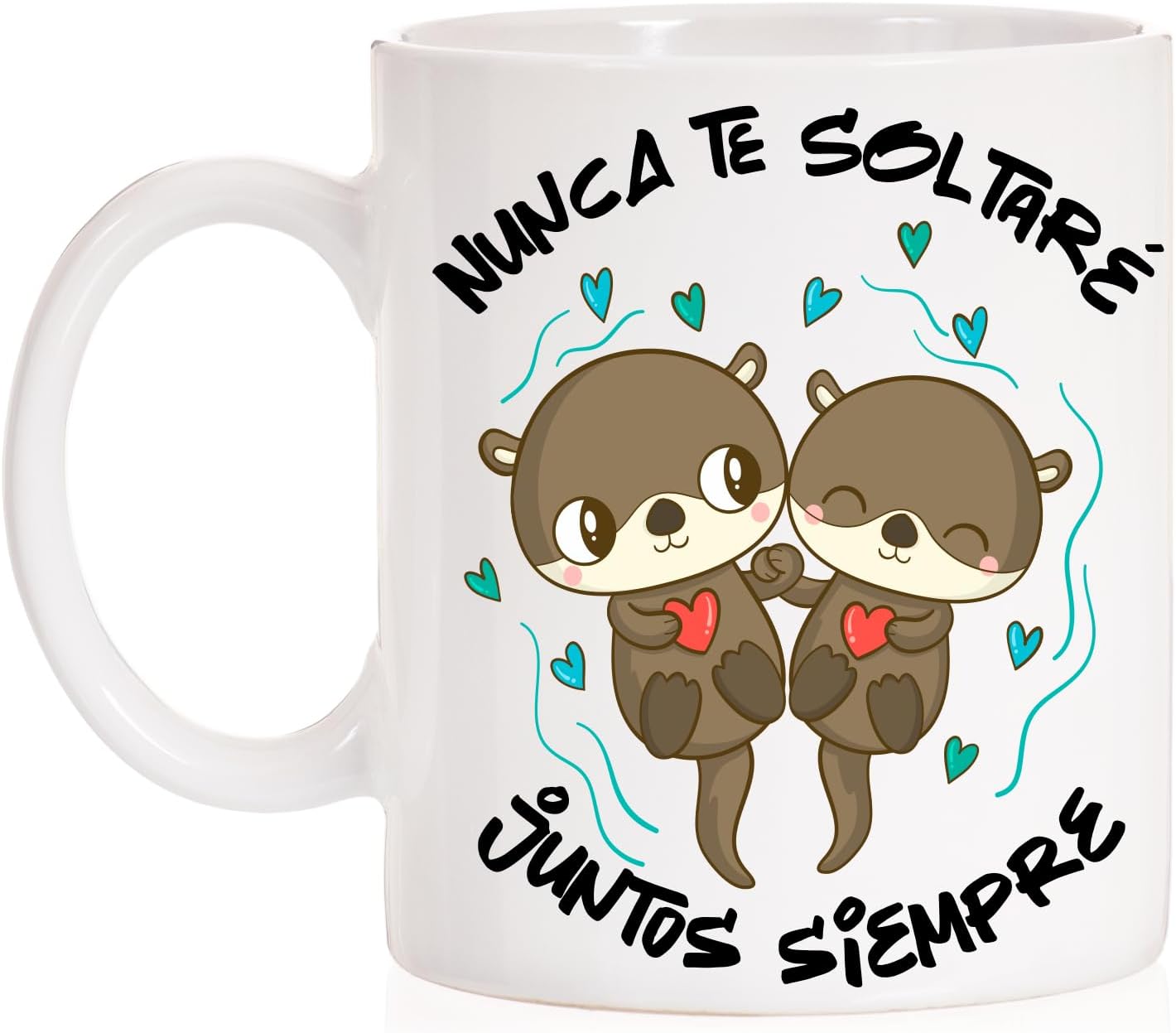 FUNNY CUP Taza San Valentín de amor de nutrias-regalo -San Valentin